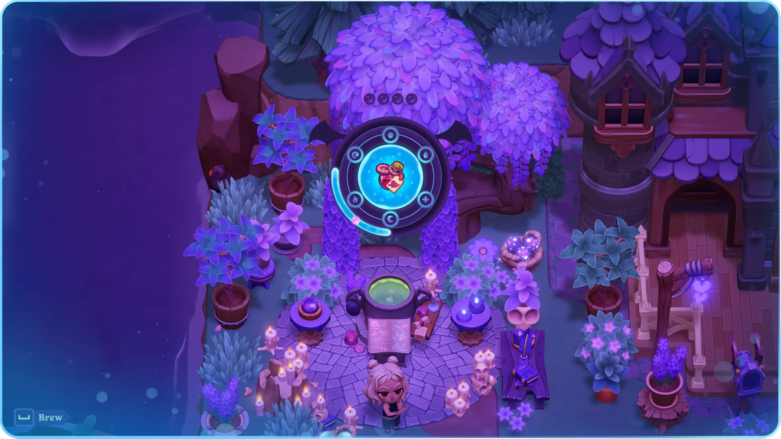 Moonlight Peaks potion brewing — income and crafting economy lane