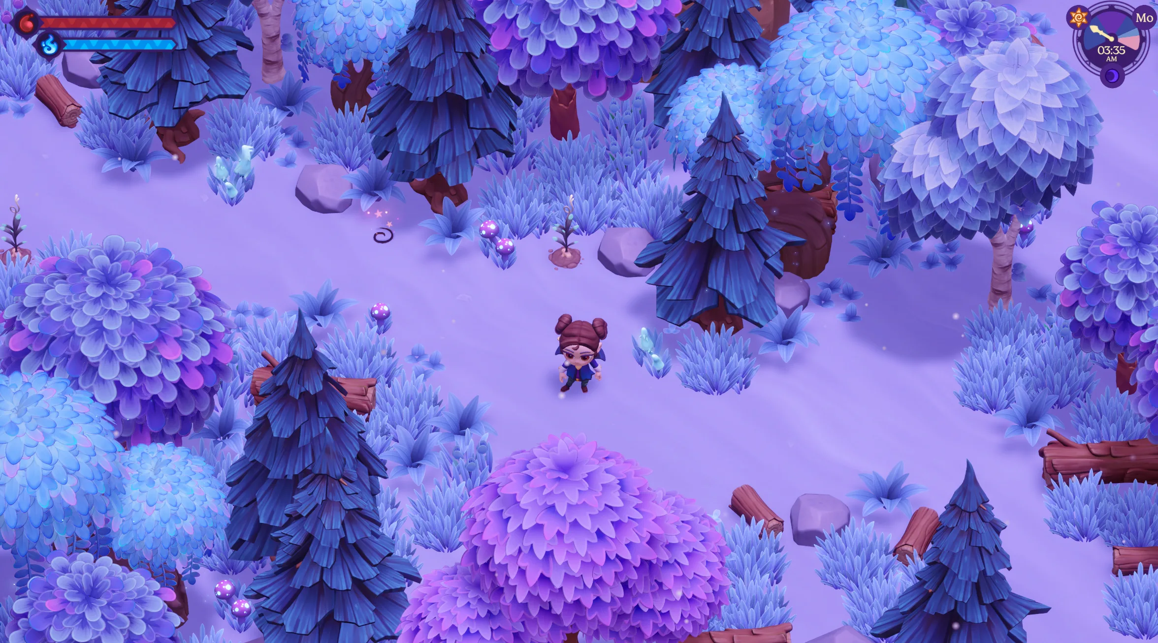 Moonlight Peaks forest foraging and gathering