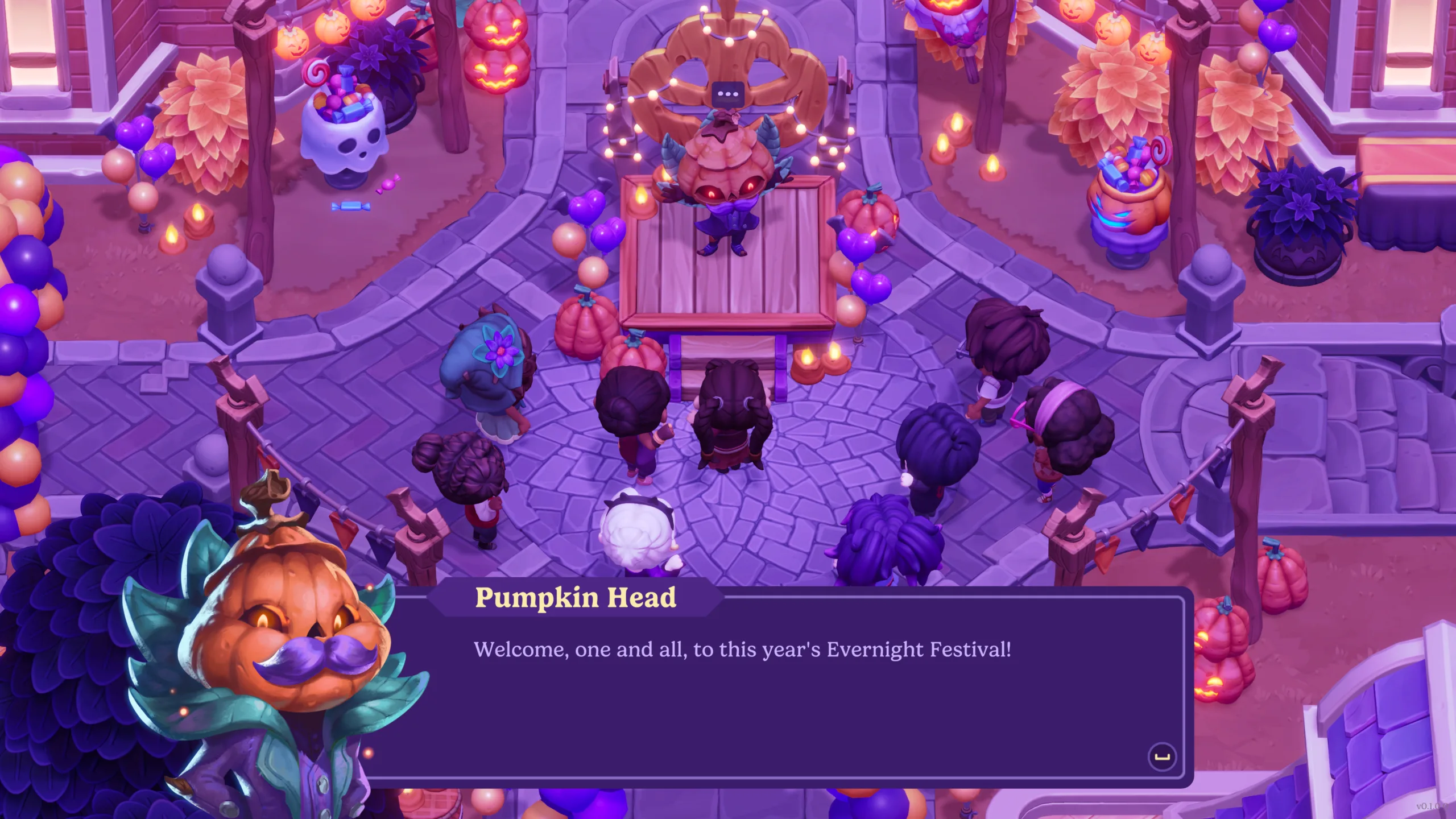 Moonlight Peaks night town — demo first-night routing